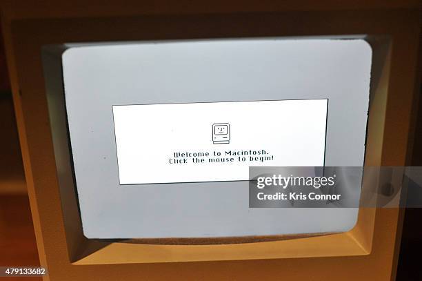The Apple Macintosh which debuted in 1984 is on display during the grand opening of National Museum Of American History's Innovation Wing at the...
