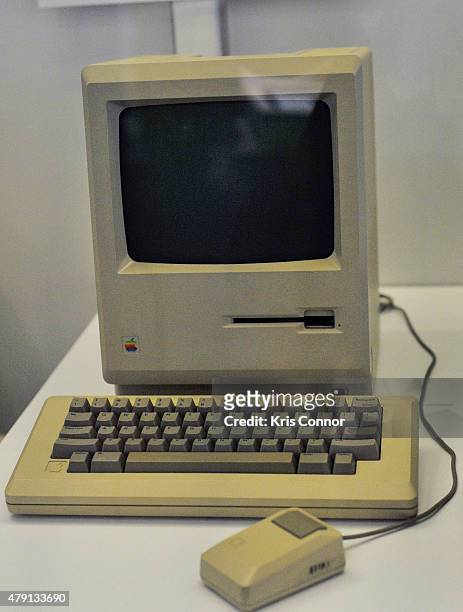 The Apple Macintosh which debuted in 1984 is on display during the grand opening of National Museum Of American History's Innovation Wing at the...