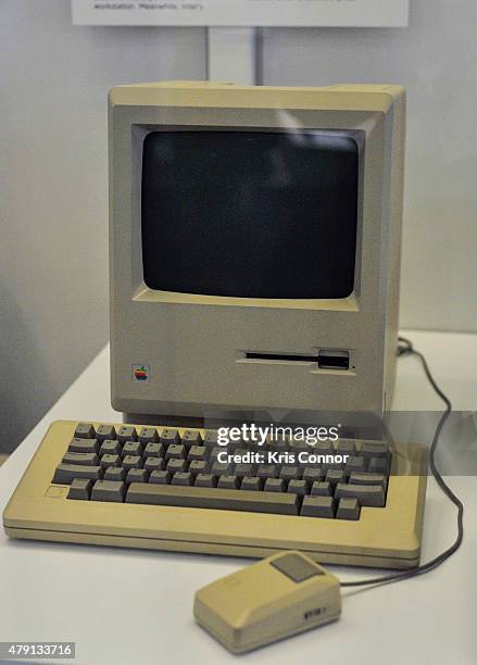 The Apple Macintosh which debuted in 1984 is on display during the grand opening of National Museum Of American History's Innovation Wing at the...