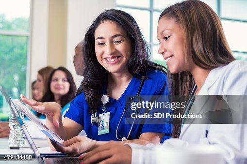 Medical Instructor Nursing Instructor Teaching College Students During Medical Class High ...