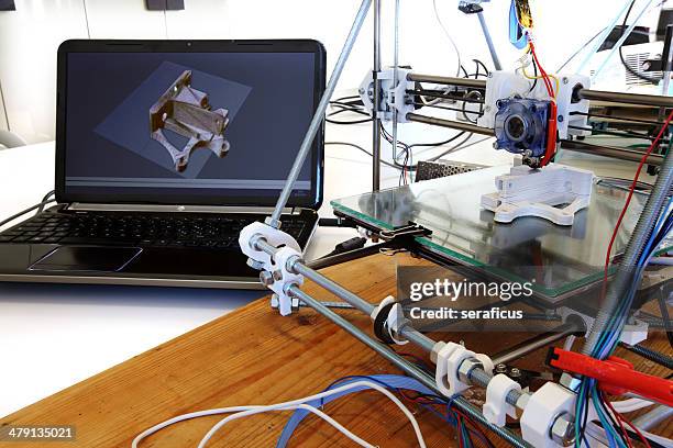 3d printer with computer - autocad stock pictures, royalty-free photos & images