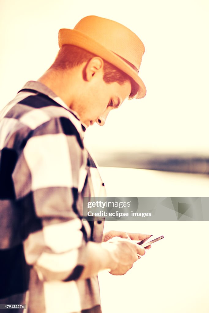 Man Using Smart Phone