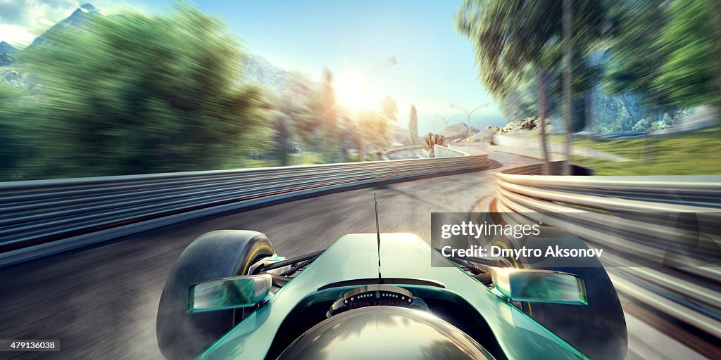 Open-wheel single-seater racing car Racing Car on the track