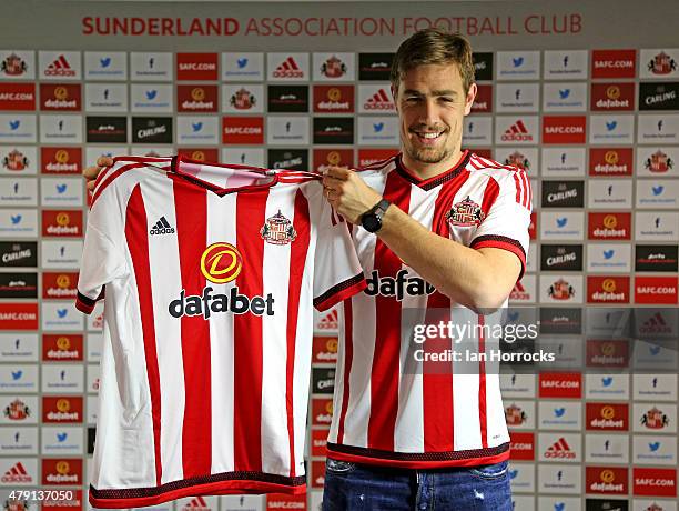 Sebastian Coates pictured at The Academy of Light after being unveiled as a Sunderland player on July 01, 2015 in Sunderland, England.