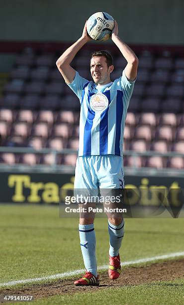 Blair Adams of Coventry City in action during the Sky Bet League One match between Coventry City and Port Vale at Sixfields Stadium on March 16, 2014...