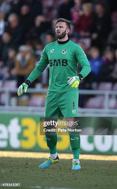 Chris Neal of Port Vale in action during the Sky Bet League One match between Coventry City and Port Vale at Sixfields Stadium on March 16, 2014 in...