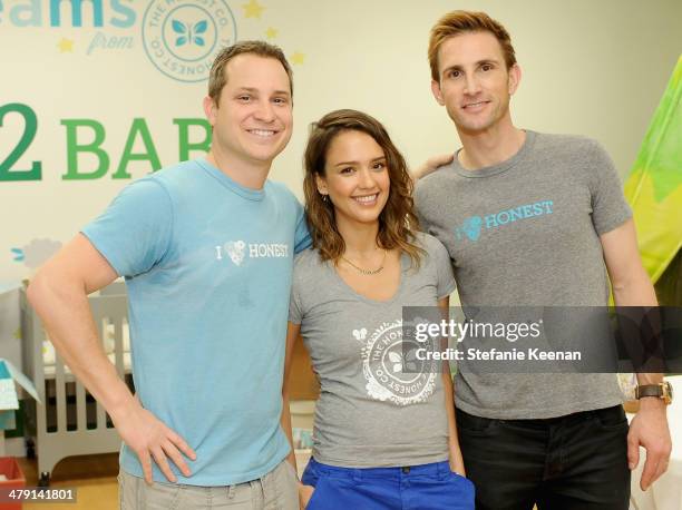 Co-Founders of The Honest Company Sean Kane, Jessica Alba and Christopher Gavigan attend the 2nd Annual The Honest Company Volunteer Event at...