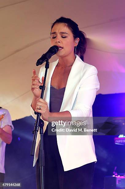 Jessie Ware performs as Eco World Ballymore welcomes English National Ballet to its new home on London City Island on July 1, 2015 in London, United...