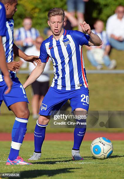 Mitchell Weiser of Hertha BSC during the game between dem 1. FC Luebars and Hertha BSC on July 1, 2015 in Berlin, Germany.