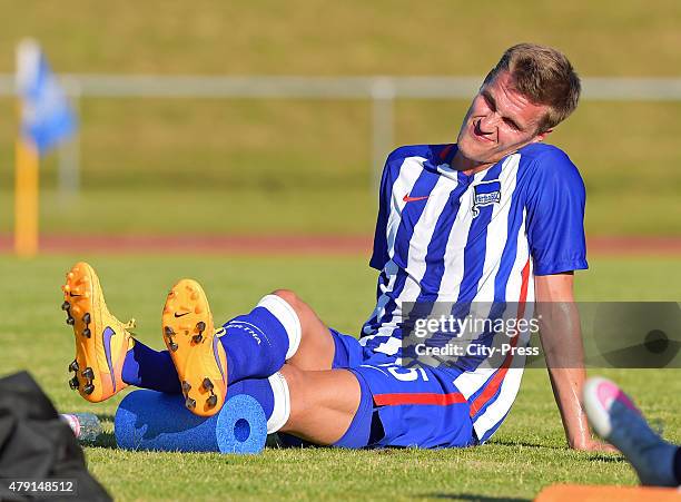 Sebastian Langkamp of Hertha BSC during the game between dem 1. FC Luebars and Hertha BSC on July 1, 2015 in Berlin, Germany.