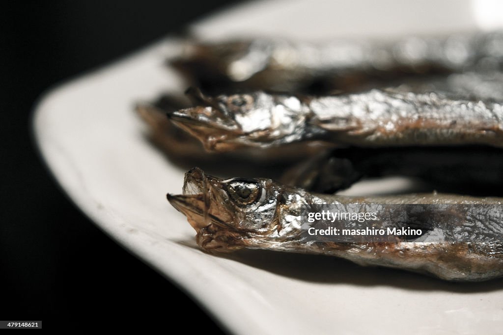 Close Up Shot of Dried Sardines