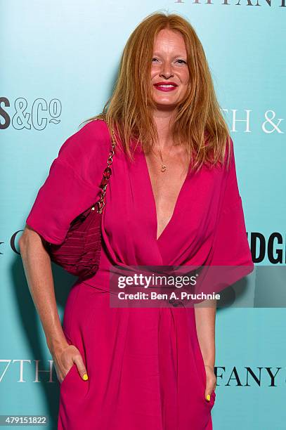 Olivia Inge arrives at the Tiffany & Co. Immersive exhibition 'Fifth & 57th' at The Old Selfridges Hotel on July 1, 2015 in London, England.