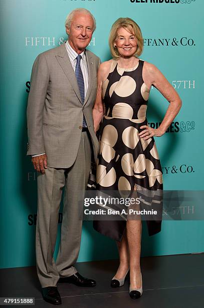 Hilary Weston and Galen Weston arrive at the Tiffany & Co. Immersive exhibition 'Fifth & 57th' at The Old Selfridges Hotel on July 1, 2015 in London,...