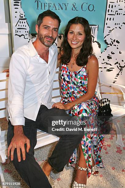 Nick Hopper and Jasmine Hemsley attend the Tiffany & Co. Immersive exhibition 'Fifth & 57th' at The Old Selfridges Hotel on July 1, 2015 in London,...