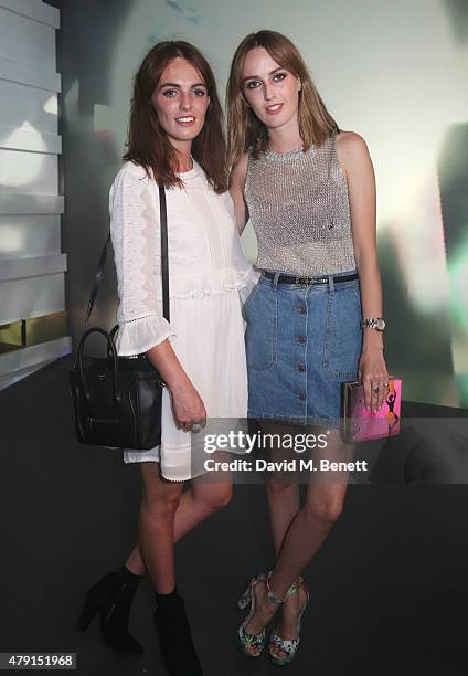 Lady Violet Manners and Lady Alice Manners attend the Tiffany & Co. Immersive exhibition 'Fifth & 57th' at The Old Selfridges Hotel on July 1, 2015...