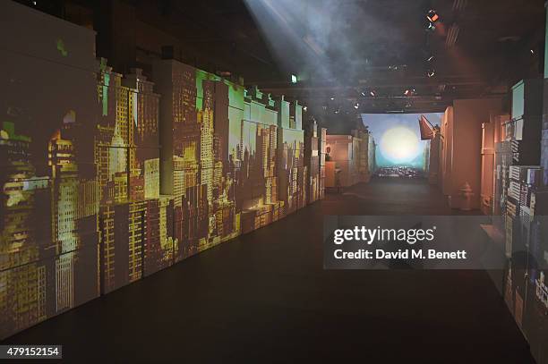 General view of the atmosphere at the Tiffany & Co. Immersive exhibition 'Fifth & 57th' at The Old Selfridges Hotel on July 1, 2015 in London,...