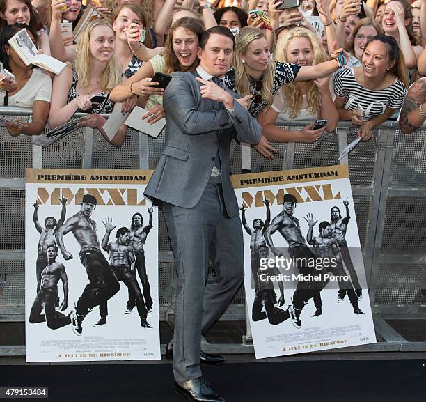 Channing Tatum attends the Amsterdam premiere of Magic Mike XXL on July 1, 2015 in Amsterdam, Netherlands.