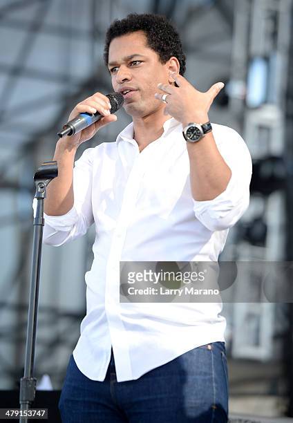 Personality Toure speaks onstage during Day 2 of Jazz In The Gardens at Sun Life Stadium on March 16, 2014 in Miami Gardens, Florida.