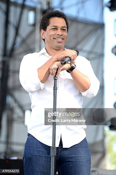 Personality Toure speaks onstage during Day 2 of Jazz In The Gardens at Sun Life Stadium on March 16, 2014 in Miami Gardens, Florida.