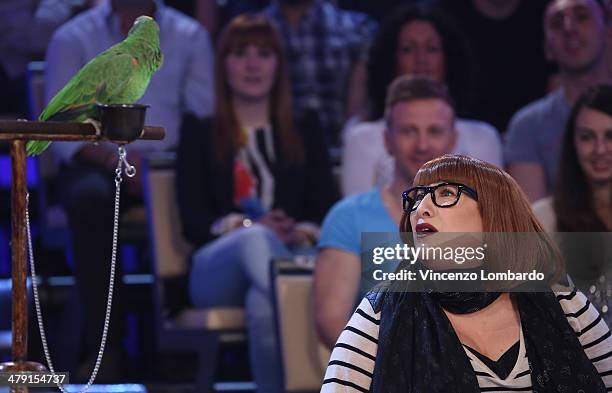 Maria Di Biase attends at 'Quelli Che Il Calcio' TV Show on March 16, 2014 in Milan, Italy.