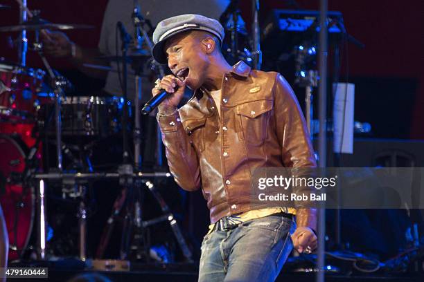 Pharrell Williams performs at Roskilde Festival on July 1, 2015 in Roskilde, Denmark.