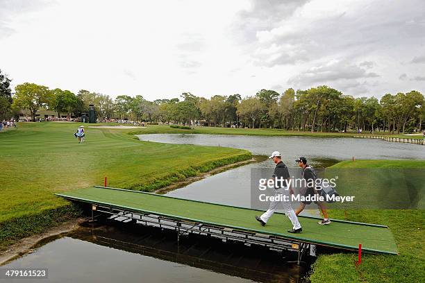 John Senden of Australia walks the 12th fareway during the final round of the Valspar Championship at Innisbrook Resort and Golf Club on March 16,...