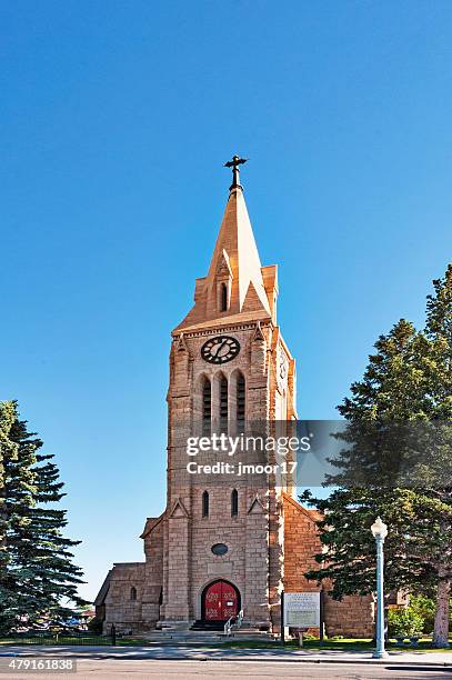 stone episcopal cathedral laramie wyoming - laramie stock pictures, royalty-free photos & images