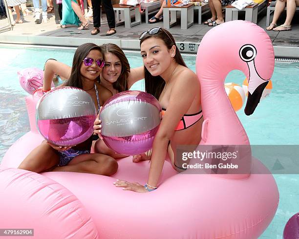 Guests attend Demi Lovato's Debut of her New Single, "Cool for the Summer," with Z100 at Gansevoort Park Avenue on July 1, 2015 in New York City.