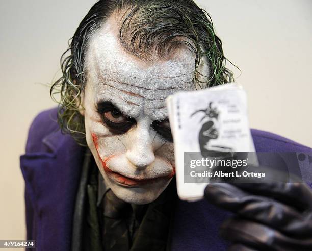 Cosplayer Jesse Oliva as The Joker attends the 2nd Annual LA Cosplay Con held at the Century Plaza Hotel on June 13, 2015 in Century City, California.
