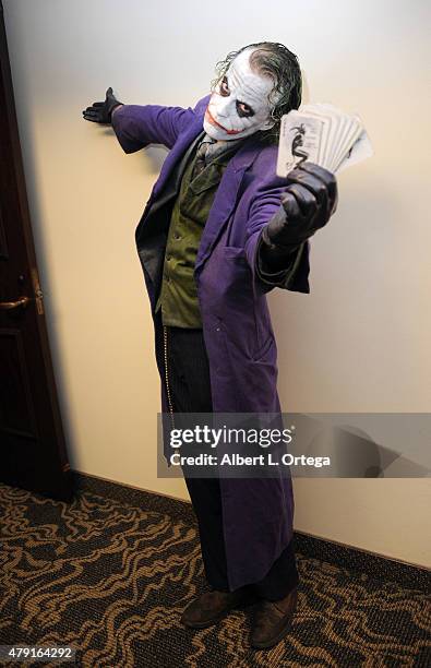 Cosplayer Jesse Oliva as The Joker attends the 2nd Annual LA Cosplay Con held at the Century Plaza Hotel on June 13, 2015 in Century City, California.