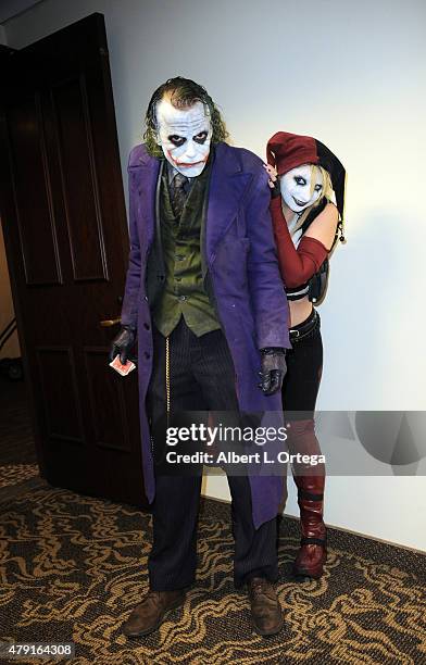 Cosplayers Jesse Oliva and Zoey Garcia as The Joker and Harley Quinn attend the 2nd Annual LA Cosplay Con held at the Century Plaza Hotel on June 13,...