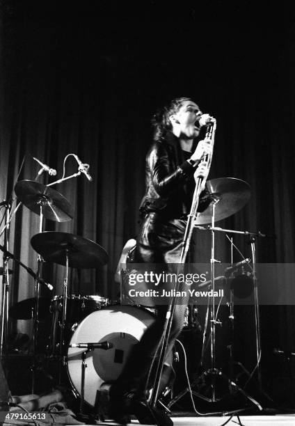 Ari Up , performing with British punk group The Slits at the Coliseum, Harlesden, London, 11th March 1977. The group are supporting The Clash.