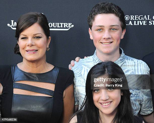 Actress Marcia Gay Harden and her children attend the premiere of 'Grandma' at the Opening Night of the 2015 Los Angeles Film Festival at Regal...