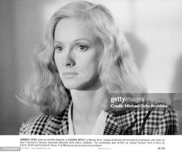 Actress Sondra Locke in a scene from the movie "Sudden Impact" circa 1983.