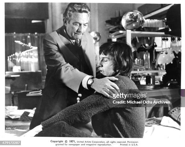 Actor Peter Finch and Murray Head in a scene from the United Artist movie "Sunday Bloody Sunday" circa 1971.