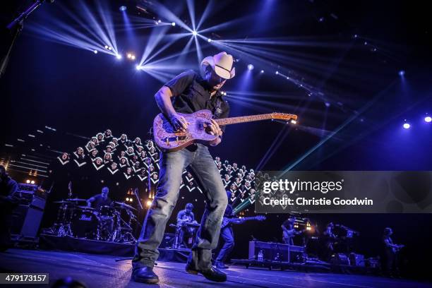 Brad Paisley performs on stage on day 2 of the C2C Music Festival at O2 Arena on March 16, 2014 in London, United Kingdom.