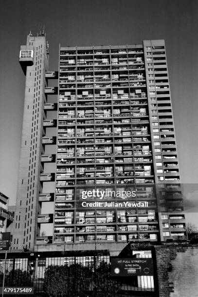 The Trellick Tower block of flats in North Kensington, circa 1978. Designed by architect Erno Goldfinger, ir was completed in 1972.