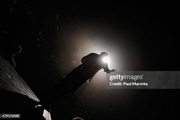 Dan Reynolds of Imagine Dragons performs at TD Garden on July 1, 2015 in Boston, Massachusetts.