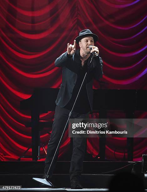 Gavin DeGraw performs at Nassau Coliseum on July 1, 2015 in Uniondale, New York.