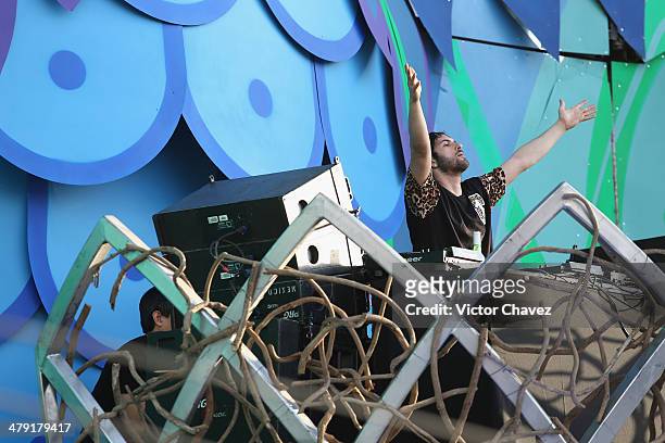 Borgore performs on stage during the day one of Electric Daisy Carnival 2014 at Autodromo Hermanos Rodriguez on March 15, 2014 in Mexico City, Mexico.