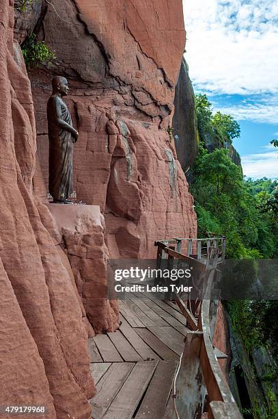 Wat Phu Tok, a duel sandstone outcrop with multiple levels and dozens of meditation caves, on the plains south of Nong Khai. Around 50 monks inhabit...