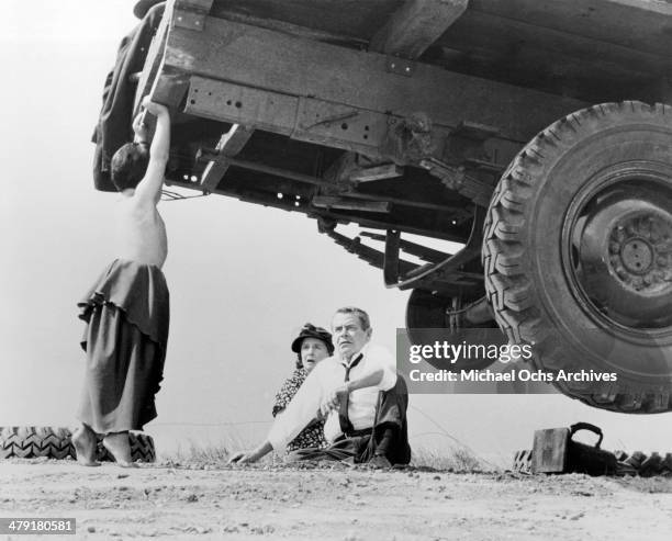 Actor Aaron Smolinski, actress Phyllis Thaxter and actor Glenn Ford in a scene from the movie "Superman" circa 1978.