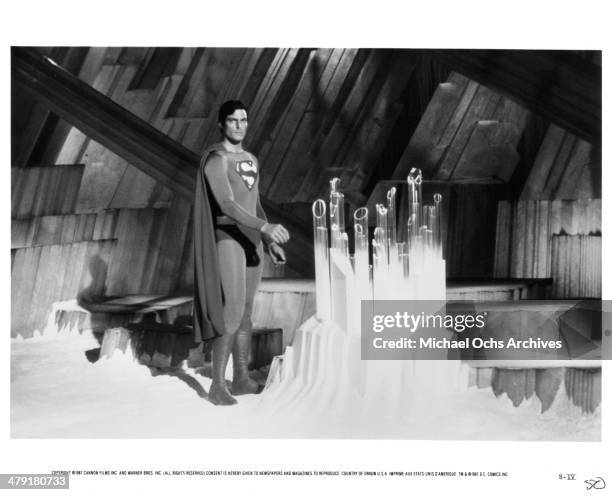 Actor Christopher Reeve in a scene from the Warner Bros. Movie "Superman IV: The Quest for Peace" circa 1987.