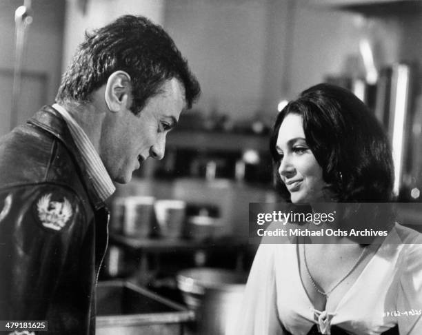 Actor Tony Curtis and actress Suzanne Pleshette in a scene from the movie "Suppose They Gave a War and Nobody Came?" circa 1970.