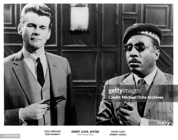 Actor Don Murray and Dick Gregory in a scene from the movie "Sweet Love, Bitter" circa 1967.