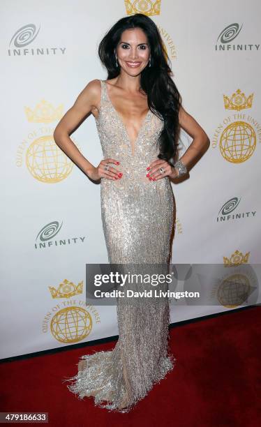 Personality Joyce Giraud attends the Queen of the Universe International Beauty Pageant at the Saban Theatre on March 16, 2014 in Beverly Hills,...