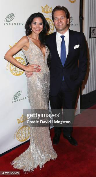 Personality Joyce Giraud and husband Infinity Media CEO Michael Ohoven attend the Queen of the Universe International Beauty Pageant at the Saban...