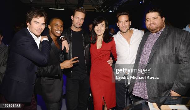 Ian Somerhalder, Malcolm David Kelley, Josh Holloway, Yunjin Kim, Henry Ian Cusick, and Jorge Garcia attend The Paley Center For Media's PaleyFest...