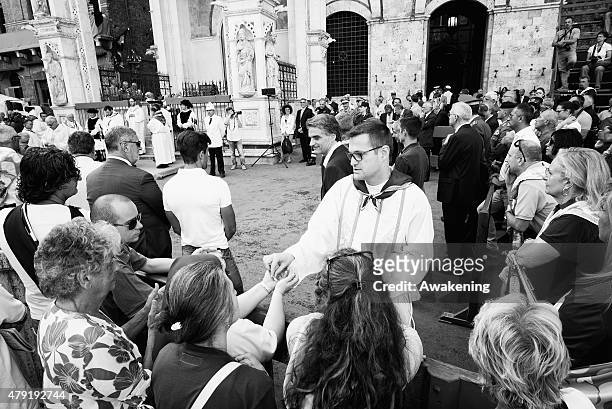Early morning "Messa del Fantino" on the day of the Palio on July 2, 2015 in Siena, Italy. The Palio is the most famous event in Siena and is a horse...