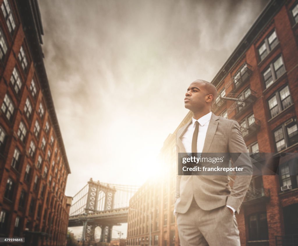 Successful business man portrait in Dumbo - brooklyn